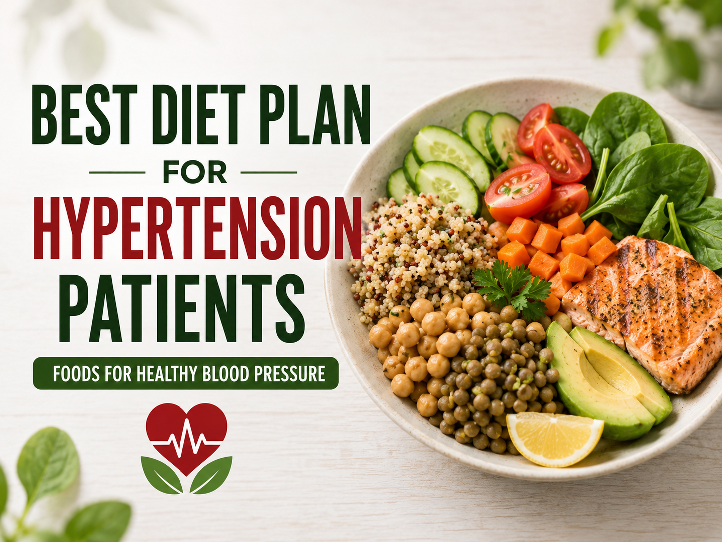 Healthy diet plan foods for hypertension and high blood pressure patients