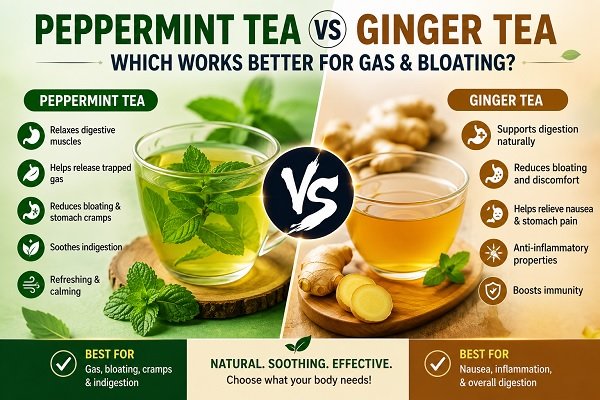 Peppermint vs ginger tea comparison
