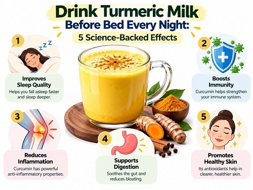 Drink Turmeric Milk Before Bed Every Night