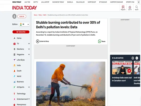 Stubble burning