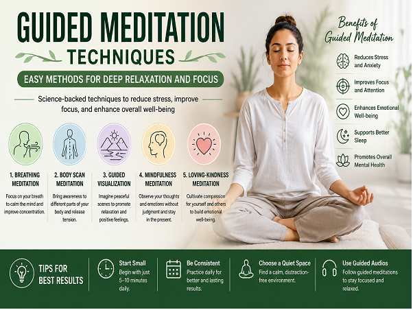Advantages of Guided Meditation for a Relaxed and Focused State