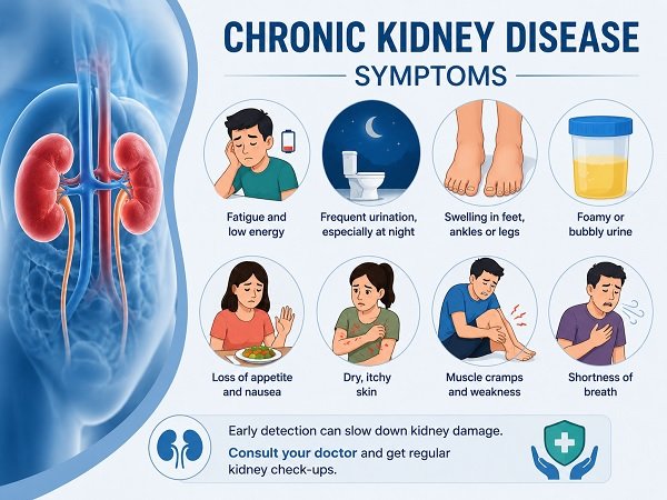 Chronic kidney disease symptoms infographic