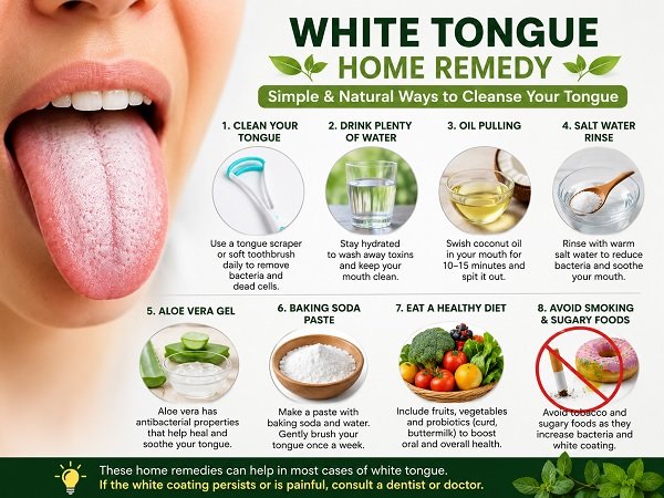 Simple remedies for white tongue