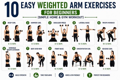 10 Easy Weighted Arm Exercises