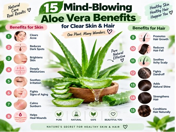 15 Mind-Blowing Aloe Vera Benefits for Clear Skin & Hair
