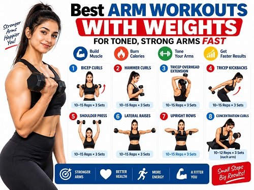 Best Arm Workouts With Weights For Toned, Strong Arms Fast