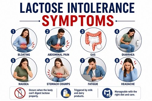 Lactose Intolerance Symptoms Infographic